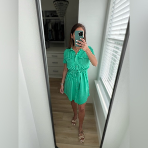 Green Tencel Button-up Dress - Small - Picture 4 of 14